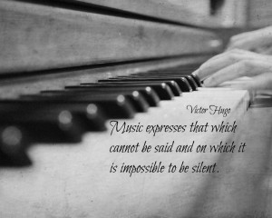 Music Quote Victor Hugo Print Piano Keys Photography Black White Music ...