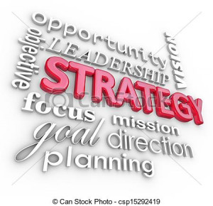 Stock Illustration - Strategy Word Collage Planning Goal MIssion ...