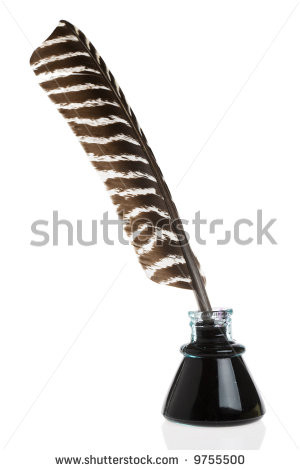 White Feather Quill Pen And