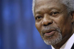 Secretary General Kofi Annan speaks during his final news ...