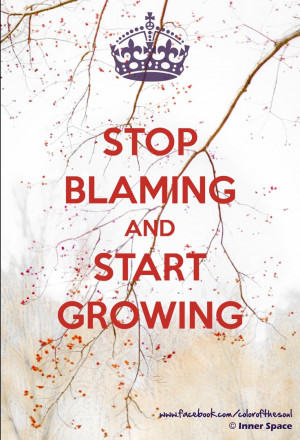 Stop blaming and start growing