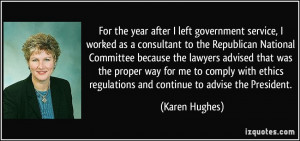 For the year after I left government service, I worked as a consultant ...