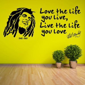 Details about BOB MARLEY Love The Life You Live 1945 1981 VINYL WALL ...