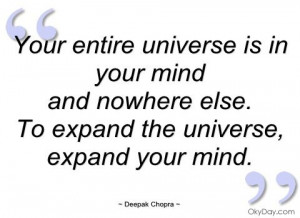 ... entire universe is in your mind - Deepak Chopra - Quotes and sayings