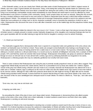 Othello Themes Race Quotes