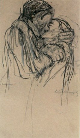 Kathe Kollwitz- I REALLY love this… It reminds me of kissing in the ...