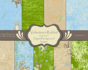 Velveteen Rabbit Printable Digital Background Papers 8.5x11 Personal ...