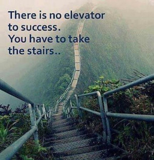 There is no elevator to success. you have to take the stairs...