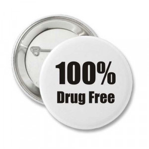 Home > Recovery Buttons > 100% Drug Free - Recovery Badge