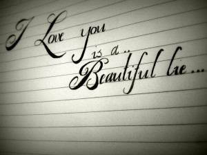 beautiful, lie, love, paper, quote