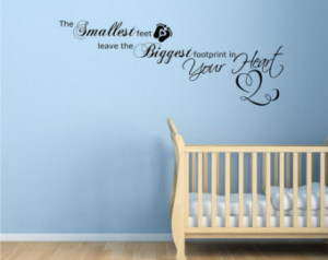 Baby Footprints Love Heart Children's bedroom Wall Art Sticker Quote ...
