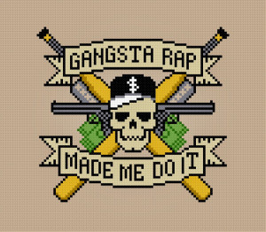 Gangsta Rap Made Me Do It - Cross Stitch PDF Pattern Download