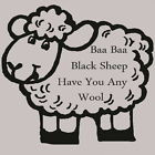 Baa Baa Black Sheep Childrens Quote Wall Sticker / Large Kids Quote ...