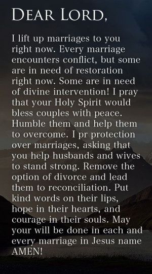 ... divine intervention! I pray that your Holy Spirit would bless couples