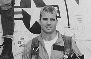 young John McCain serving as a U.S. Naval officer.