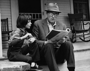 Mary Badham and Gregory Peck Reading Script Set Portrait