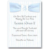 Blue Baby Bear Ribbon Pregnancy Announcements