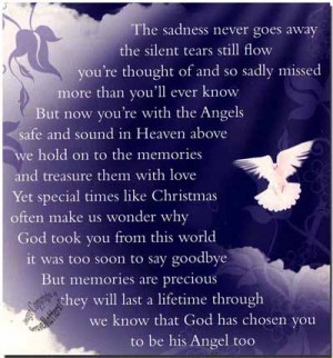 Details about Christmas Grave Card Angel In Heaven FREE HolderC114