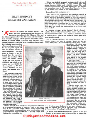 PROHIBITION AND BILLY SUNDAY 1913,WILLIAM ASHLEY SUNDAY ARTICLE ...