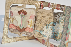 For the third panel, I embossed the stamped quote with clear embossing ...