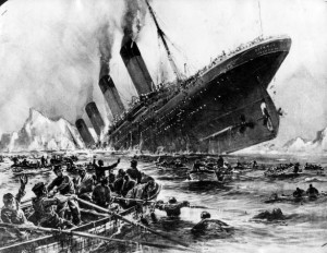 ... Titanic, as survivors struggled to get away from the stricken liner