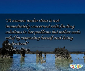 women under stress is not immediately concerned with finding ...