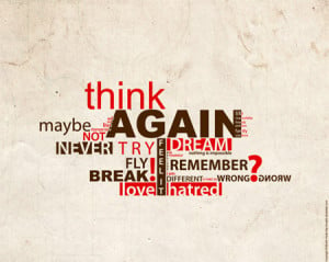 art, life, quotes, red, text, think, typography, words