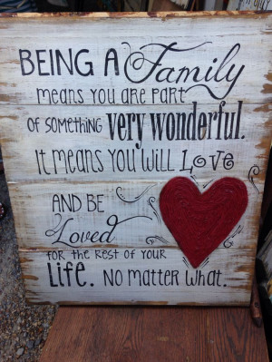 Being a family means you are part of something very wonderful it means ...