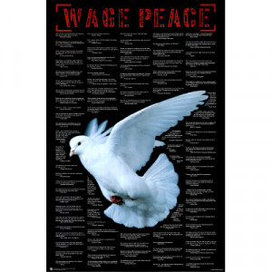 Wage Peace (Dove & Quotes) Art Poster Print - 24x36