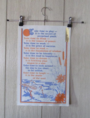 Take time to play....scroll mini poster quote vintage by lolatrail, $ ...