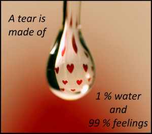 ... is made of 1 % water and 99 % feelings Wisdom Feelings Tears Quote