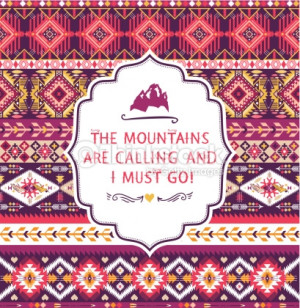 ... : Navajo seamless colorful tribal pattern with quotes on labels
