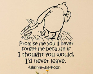Wall Decals Quotes - Winnie the Pooh Promise Me You'll Never Forget Me ...