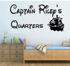 ... BOYS PIRATE PERSONALISED WALL ART STICKER QUOTE DECAL BEDROOM NURSERY