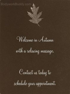 Autumn massage More