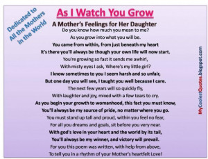 Family quotes a mothers feelings for her daughter in cute and sweet ...