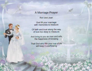 Marriage Prayer personalized certificate. Celebrate your marriage.