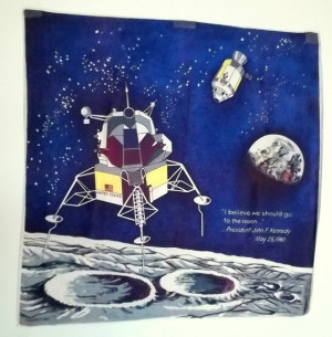 Outer Space Moon Landing John F. Kennedy 1969 Scarf