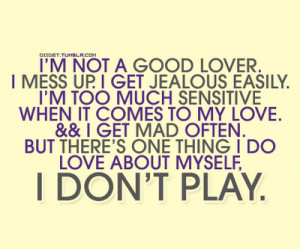 Not a Good Lover ~ Emotion Quote
