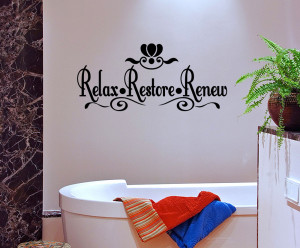 Relax-Restore-Renew-Vinyl-Wall-quote-Mural-Decal-Bathroom-Wall-Decor ...