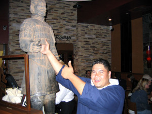 its always cool playing thumb war with a chinese statue...needless to ...