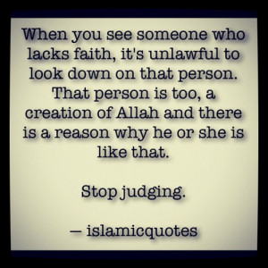 Stop judging.