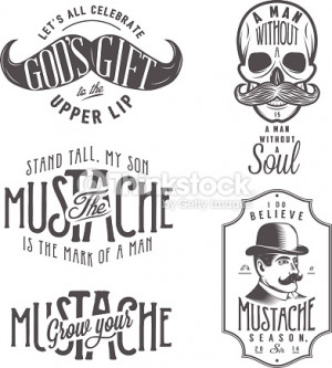 Vector Art : Set of mustache related quotes and design elements