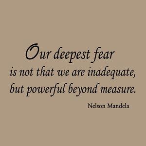 Details about Our Deepest Fear Nelson Mandela Quote Inspirational Wall ...