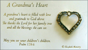 Grandma Poems For Funeral Pin - a grandma's heart - poem