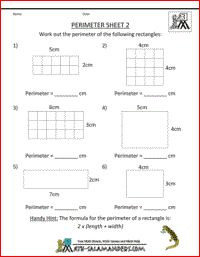 Perimeter Sheet 2, a perimeter worksheet to find the perimeter of ...