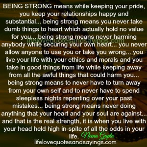 Being Strong Means.