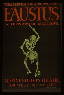 Poster for WPA performance of Marlowe's Faustus , New York, circa 1935