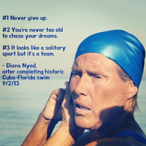 old Diana Nyad on making history today, completing a 103 mile swim ...