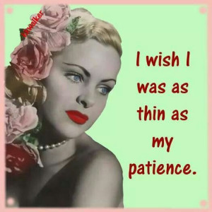 wish i was as thin as my patience vintage retro funny quote